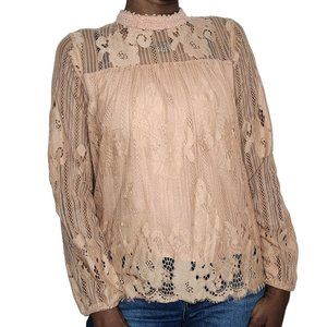 Xhilaration Dusty Pink Long Sleeve Blouse